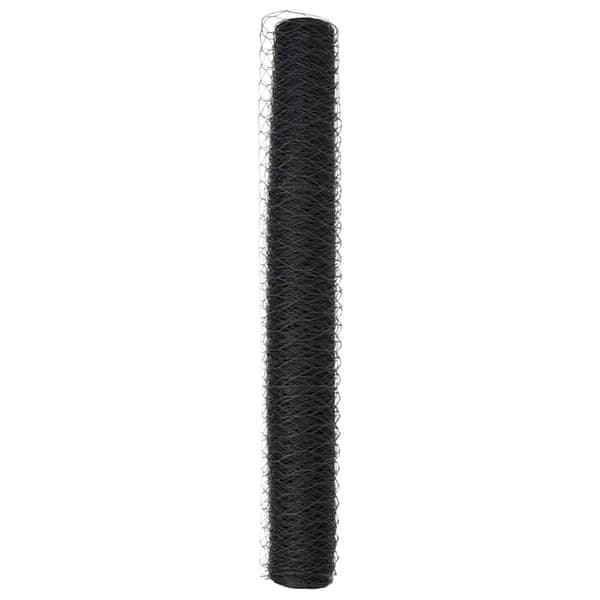 vidaXL Sekskantet gjerde Grå 1,4 x 100 m PVC