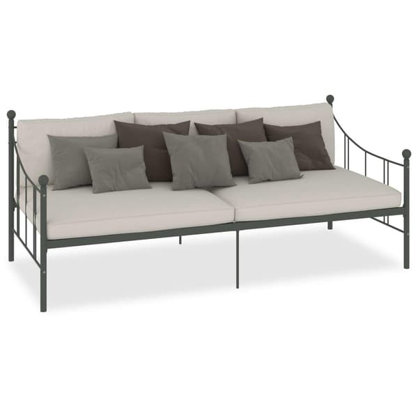 vidaXL Ramme til dagseng grå metall 90x200 cm