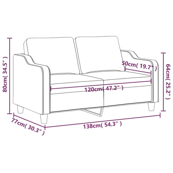 vidaXL 2-sitssoffa brun 120 cm tyg