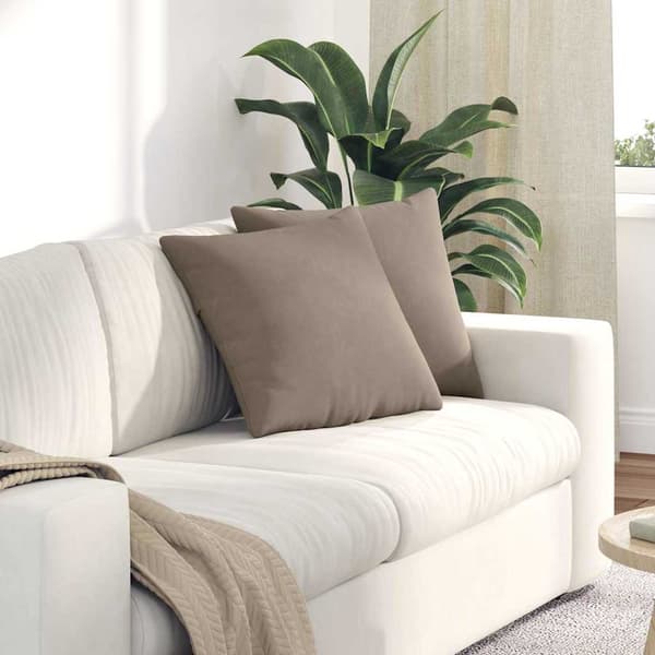 vidaXL Soffkuddar 2 st Gråbrun 45 x 45 cm tyg