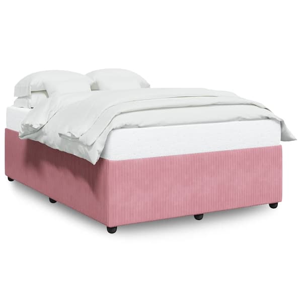 vidaXL Sängram rosa 140x200 cm sammet
