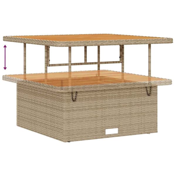 vidaXL Trädgårdsoffset 11 pcs Beige konstrotting