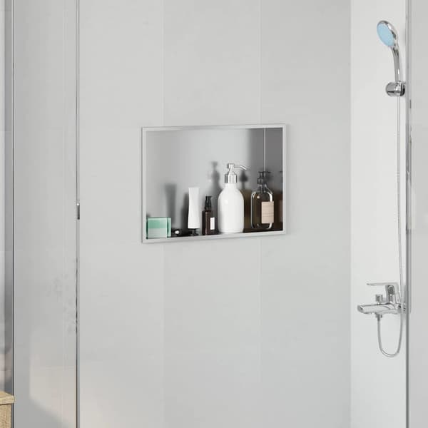 vidaXL Dusjniche sølv 45 x 30 x 9.5 cm Rustfritt Stål