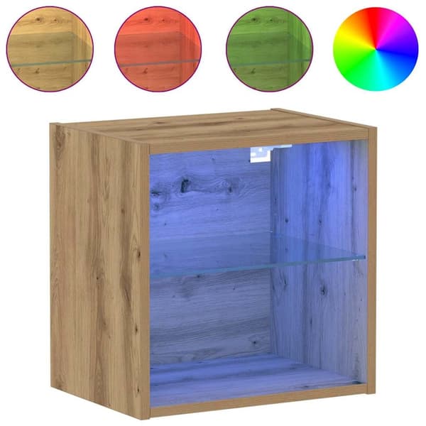 vidaXL Artisan ek Spånskiva, Glas Medium Skåpset Rektangulär Modern
