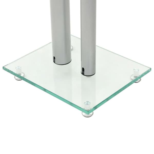 vidaXL Högtalarstativ 2 st härdat glas 2 pelare silver