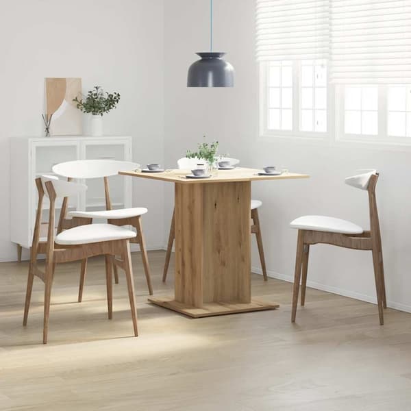 vidaXL Spisebord artisan eik 80x80x75 cm konstruert tre