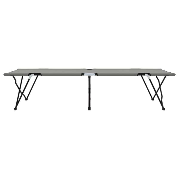 vidaXL Sammenleggbar camping seng 2 pcs Grå 206 x 76 x 74 cm
