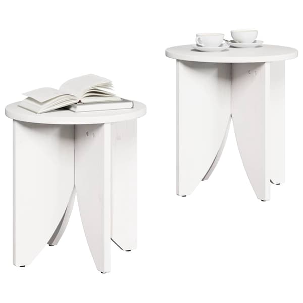 vidaXL Kaffeebord 2 pcs Vit