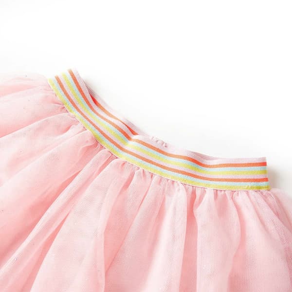 vidaXL Volangkjol för barn ljusrosa 92