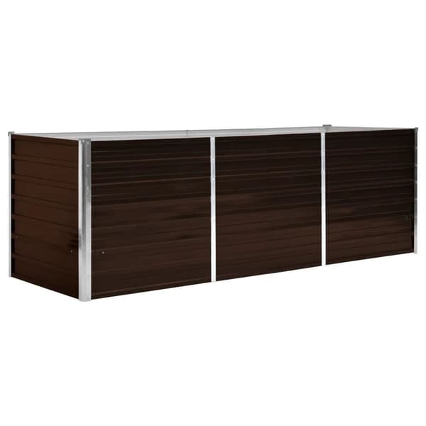 vidaXL Høybed brun 240x80x77 cm galvanisert stål