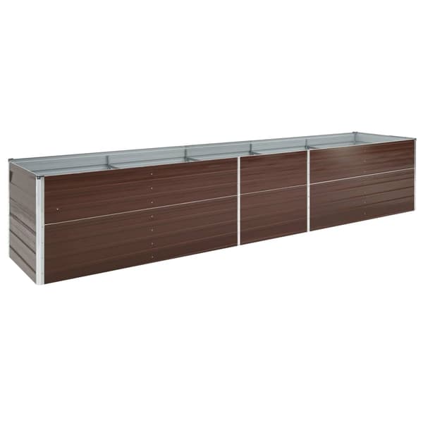 vidaXL Høybed galvanisert stål 400x80x77 cm brun