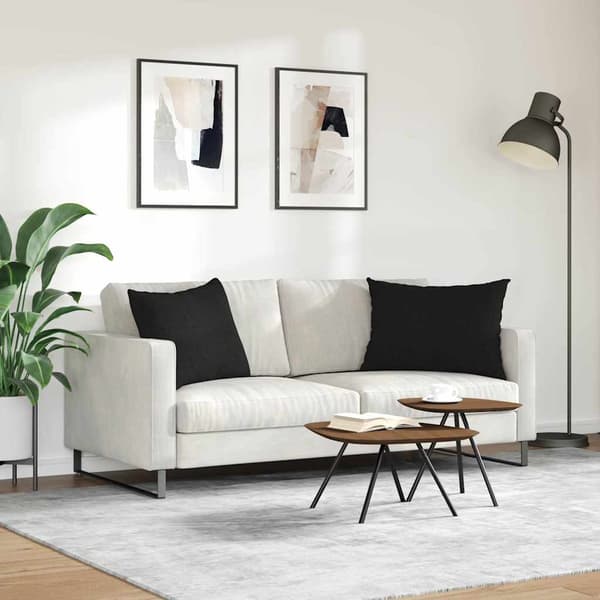 vidaXL Soffkuddar 2 st Svart 70 x 50 cm tyg