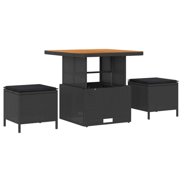 vidaXL Trädgårdsoffset 8 pcs Svart konstrotting
