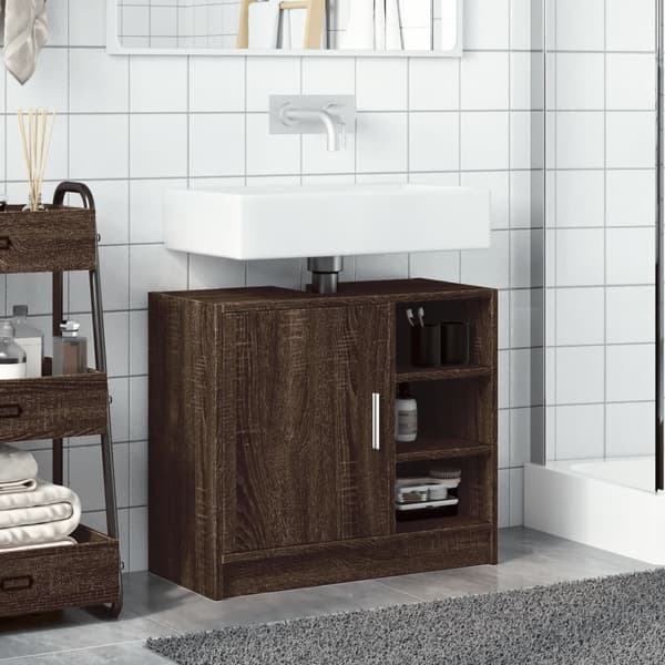 vidaXL Servantskap brun eik 63x29x55 cm konstruert tre