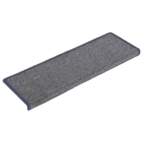 vidaXL Trappematter 30 stk 65x21x4 cm lysegrå og blå rektangulær kant