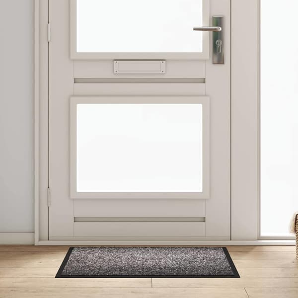 vidaXL Dørmatte Lysegrå 60 x 40 x 1.2 cm Teddy-stoff