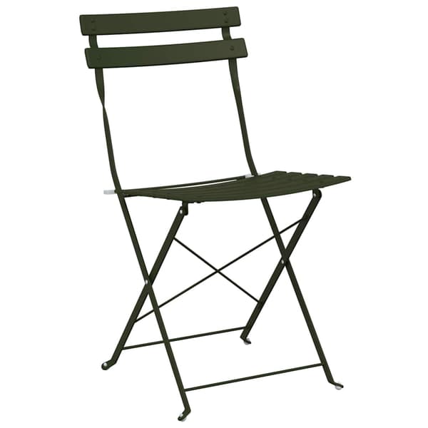 vidaXL Sammenleggbart Bistrosett 3 pcs Skog Stål