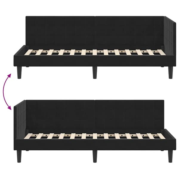 vidaXL Hörnssängram Svart 80 x 200 cm Sammet