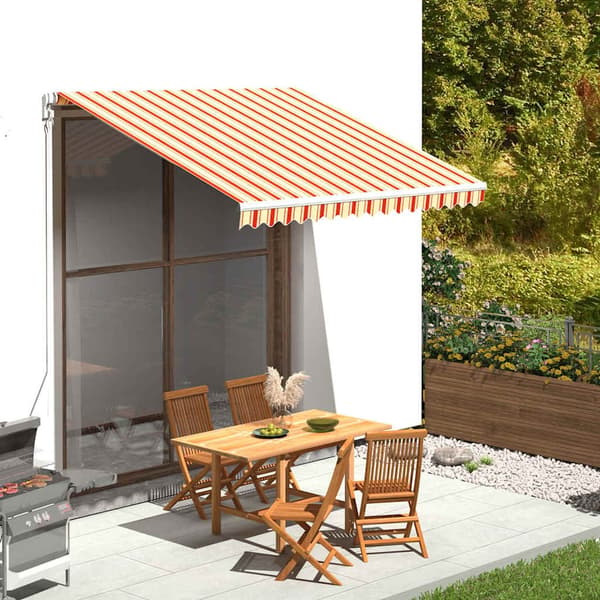 vidaXL Erstatningsduk for markise gul og oransje 300x250 cm polyester