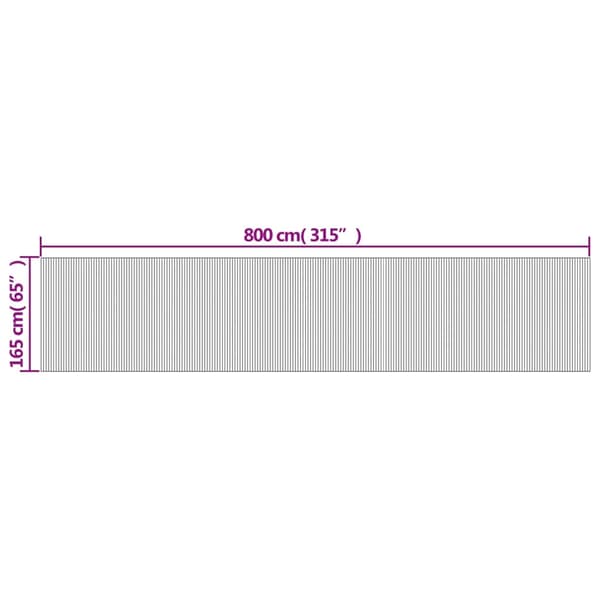 vidaXL Rumsavdelare grå bredd 800 cm höjd 165 cm bambu