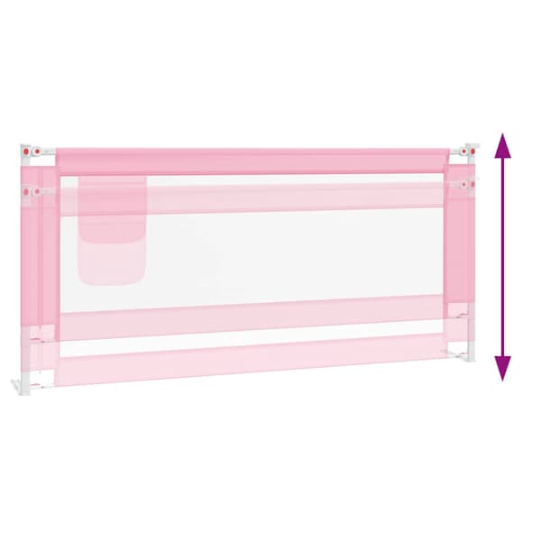 vidaXL Sängskena för barn rosa 200x25 cm tyg