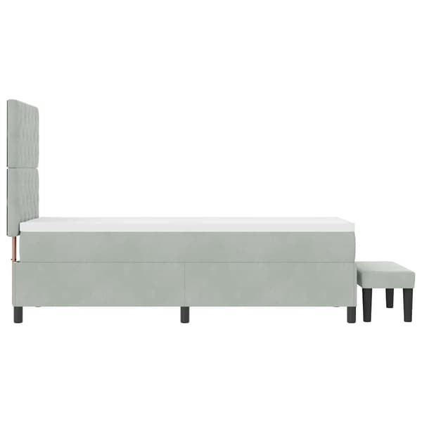 vidaXL Bäddfjäder med madrass Ljusgrå 80 x 200 cm Sammet