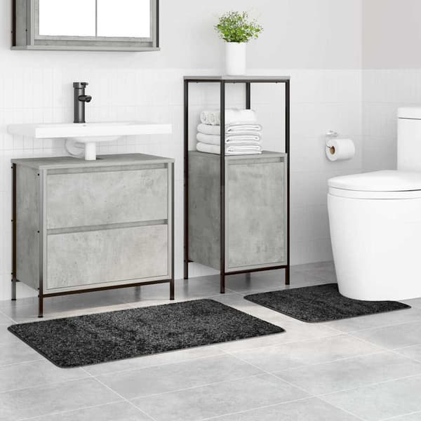 vidaXL Badmatta 2 pcs Mörkgrå 50 x 50 cm Polypropylen