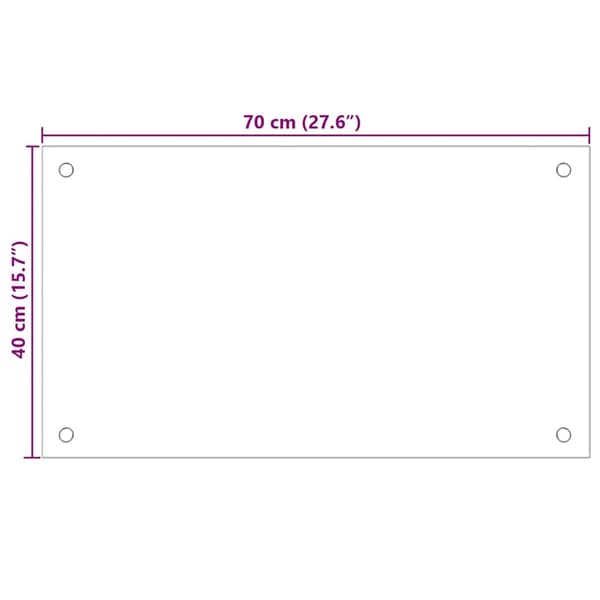 vidaXL Stänkskydd 2 st transparent 70x40 cm härdat glas