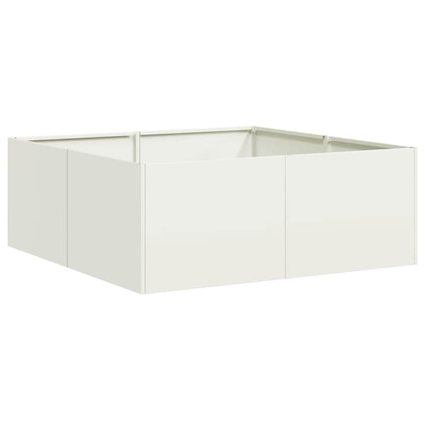 vidaXL Planteringskärl vit 80x80x30 cm stål