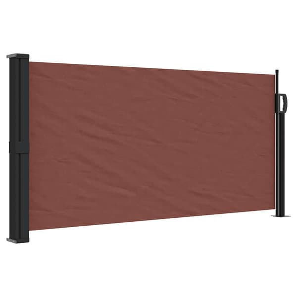 vidaXL Infällbar sidomarkis brun 100x500 cm
