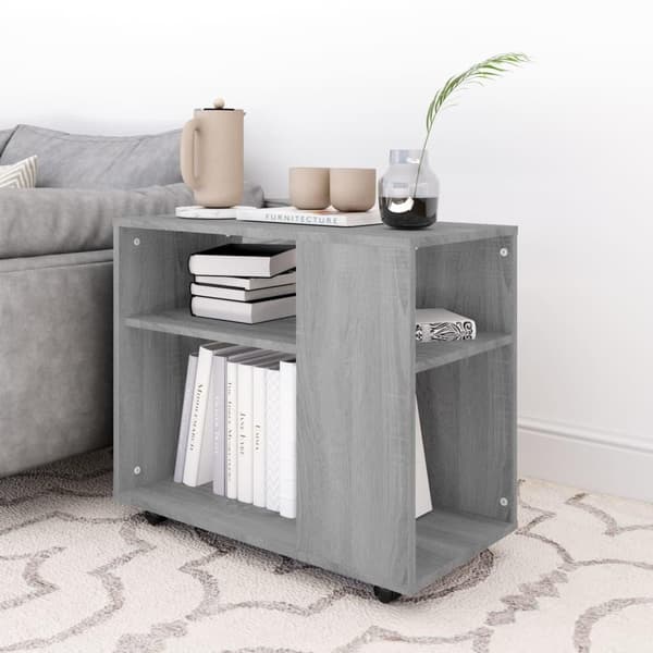 vidaXL Sidebord grå sonoma 70x35x55 cm konstruert tre