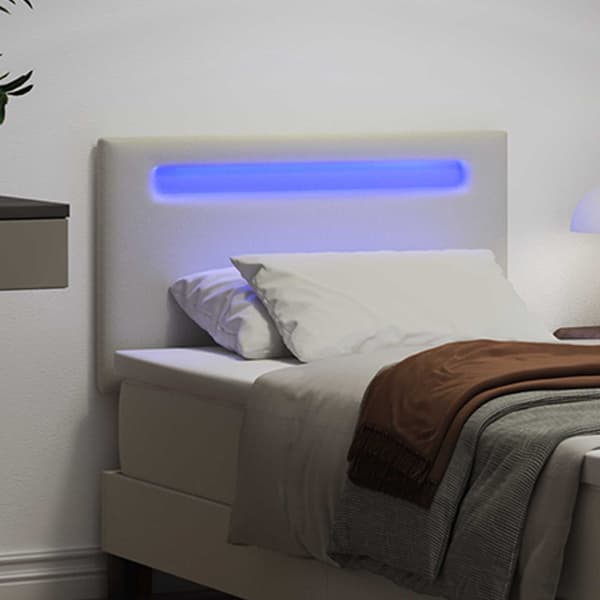 vidaXL LED huvuddyna Vit 100 cm Konstläder