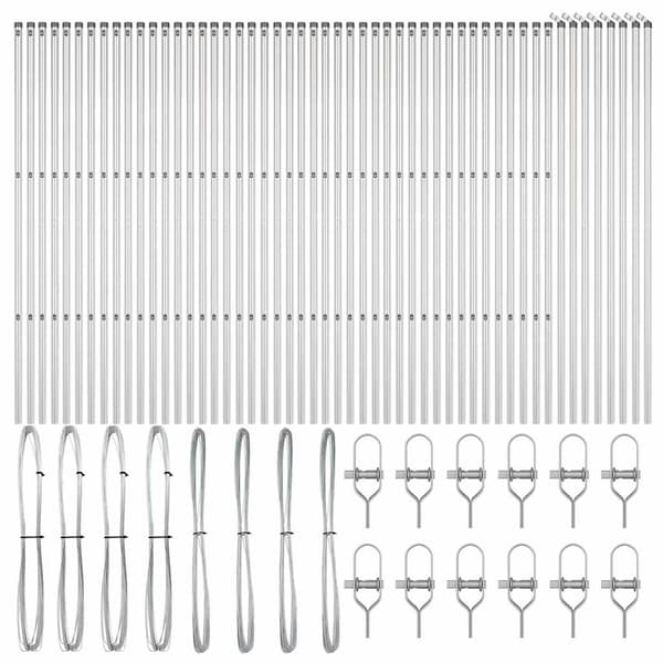vidaXL Stängselstolpe 52 pcs Grå 3,2 x 3,2 x 210 cm