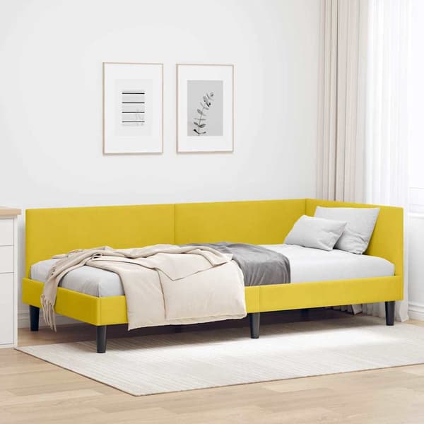 vidaXL Hörnssängram Gul 80 x 200 cm Sammet