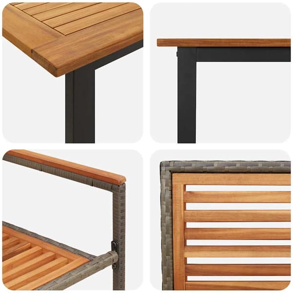 vidaXL Hage Spisegruppe 7 pcs Grå Solid akasietre