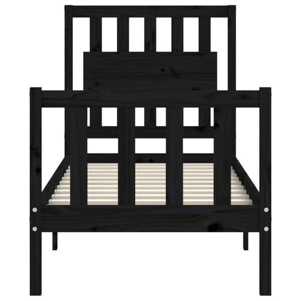 vidaXL Sengeramme med hodegavl svart small single heltre