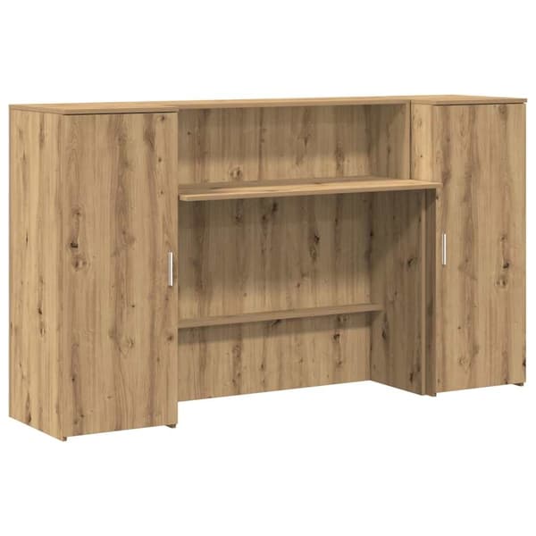 vidaXL Receptionsdisk artisan ek 180x50x103,5 cm konstruerat trä