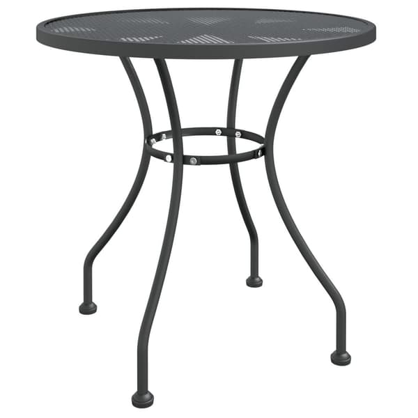vidaXL Trädgårdsbord Ø80x72 cm sträckmetall antracit