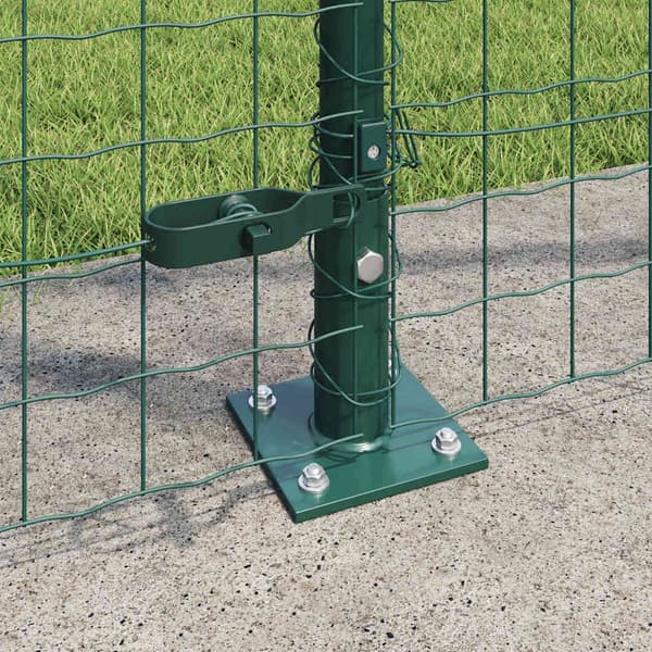 vidaXL Stängselstolpe 13 pcs Grön Stål