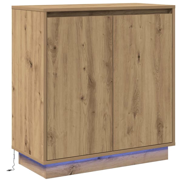 vidaXL LED sideboard for Artisan eik 71 x 34,5 x 75 cm Konstruert tre