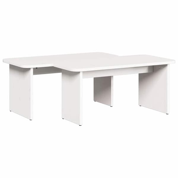 vidaXL Kaffebord 2 pcs Hvit Heltre furu