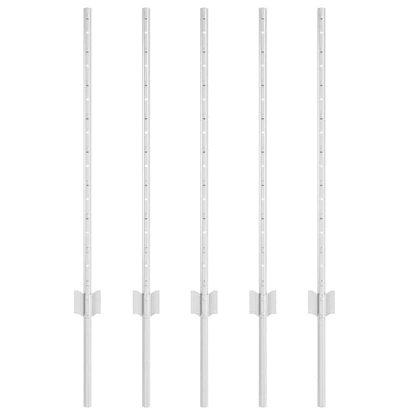 vidaXL Gjerdepåle 5 pcs sølv 80 cm Stål