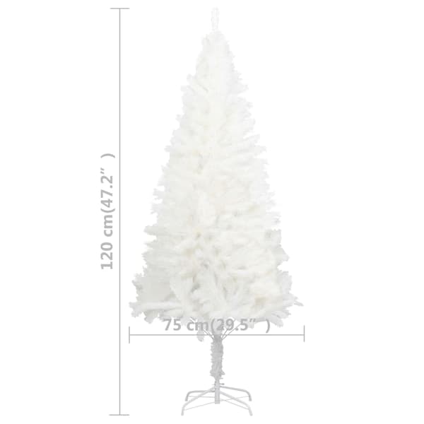 vidaXL Plastgran verklighetstrogna barr vit 120 cm