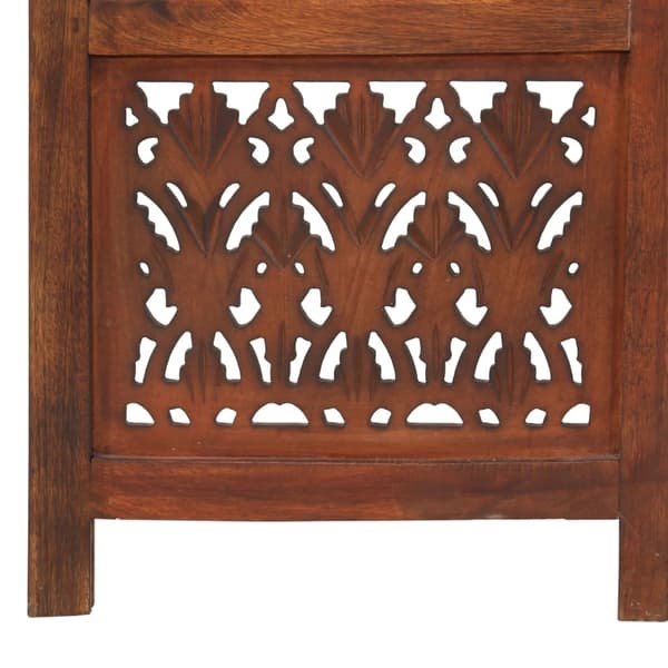 vidaXL Romdeler håndskåret 3 paneler brun 120x165 cm heltre mango