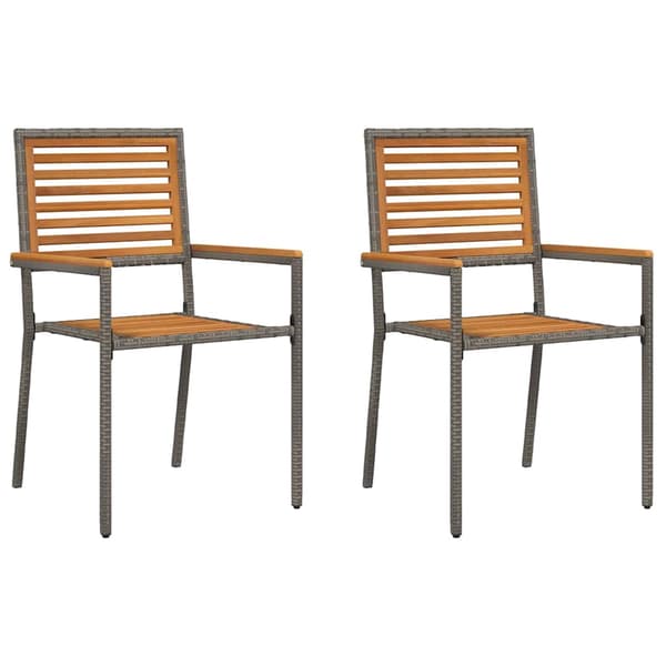 vidaXL Hage stabelstoler 2 pcs Brun og Grå 54 x 56 x 90 cm