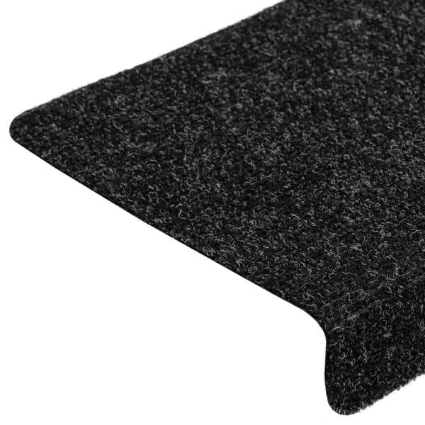 vidaXL Trappematter selvklebende 10 stk 65x21x4 cm svart rektangulær kant