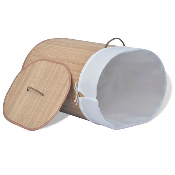 vidaXL Tvättkorg i bambu oval natur