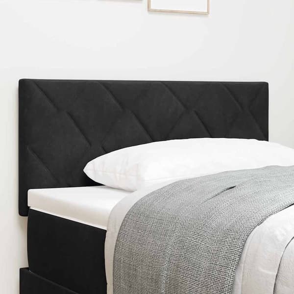 vidaXL Huvudgavel Svart 100 cm Sammet