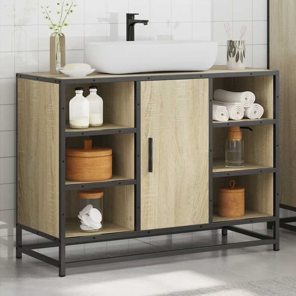 vidaXL Baderomsskap Sonoma eik 80x33x60 cm konstruert tre