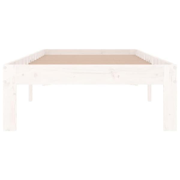 vidaXL Sengeramme hvit heltre 75x190 cm Small Single